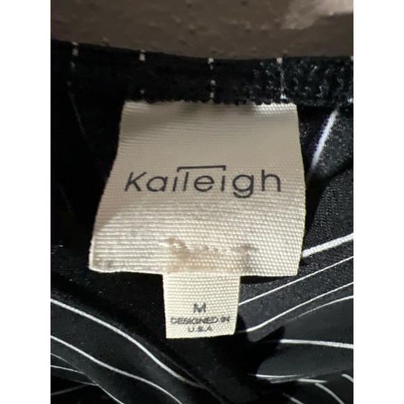 Kaileigh Elegant Black and White Striped Dress - Picture 2 of 2